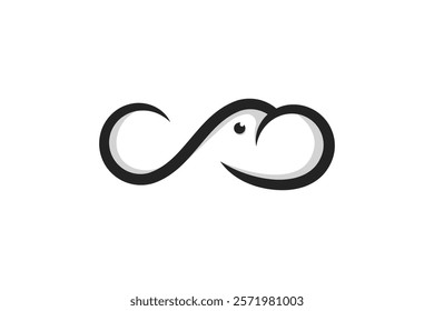 abstract minimalist style infinity elephant logo