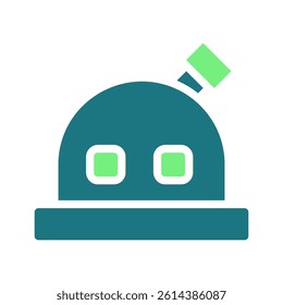 Abstract Minimalist Teal Robot Character Design