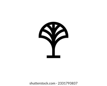 diseño abstracto de logotipo de árbol minimalista