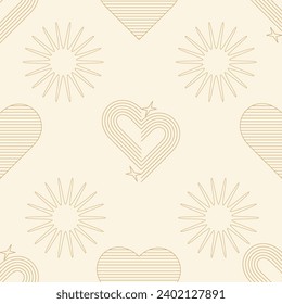 Resumen del patrón minimalista del Día de San Valentín con corazones geométricos. Fondo moderno y transparente para la tarjeta de boda, invitación, fondo de pantalla. Diseño de vectores