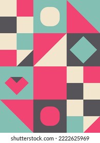 Abstract minimalist vector geometry, punchy forms and colors that demand attention, seamless