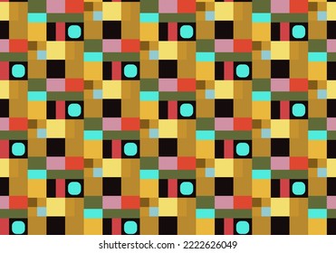 Abstract minimalist vector geometry, punchy forms and colors that demand attention, seamless