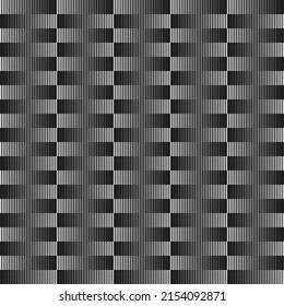 Abstract minimalist vector graphics with digital transition effect. Brutalist style futuristic pattern built with distorted geometric shapes, random forms, and black and white colors. 
