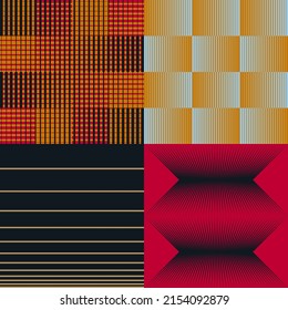 Abstract minimalist vector graphics with digital transition effect. Brutalist style futuristic pattern built with distorted geometric shapes, random forms, and black and white colors. 