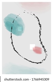 Abstract minimalist vector poster set. Collection of hand painted illustration background for stylish decoration.