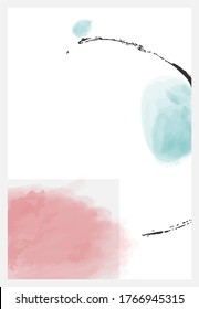 Abstract minimalist vector poster set. Collection of hand painted illustration background for stylish decoration.