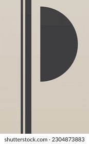 Abstract minimalist wall art decoration poster. Mid century modern wall art. Minimalist mid century modern print