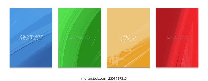 Abstract minimalist watercolor poster background design collection. Presentation report banner, magazine, social media, creative album art cover layout template.