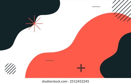 Abstract Minimalist Wavy Background with Geometric Shapes