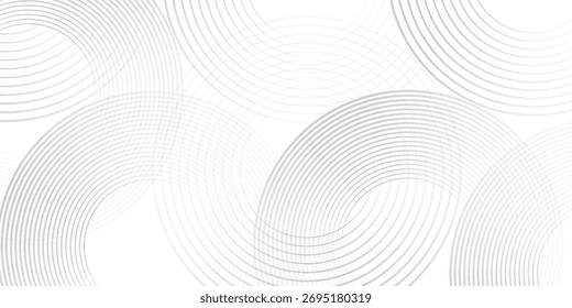 Fundo branco minimalista abstrato com linhas de círculo e padrão de pontos. Arte simples boa