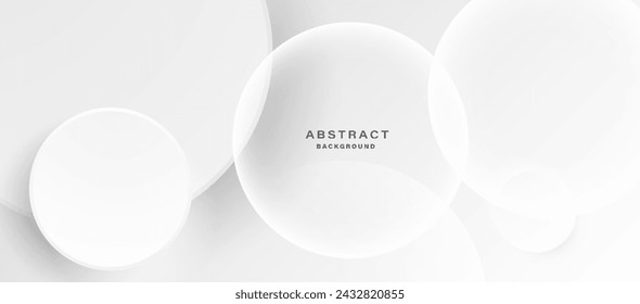 Abstract minimalist white background with circular elements vector