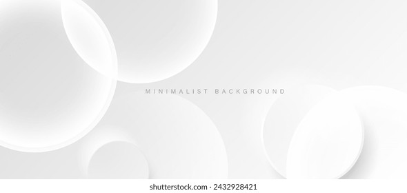 Fondo blanco minimalista abstracto con elementos circulares vector.