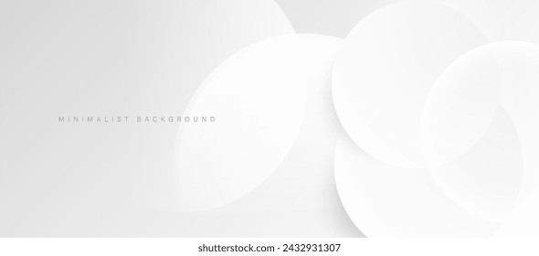 Fondo blanco minimalista abstracto con elementos circulares vector.