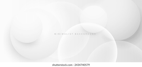 Fondo blanco minimalista abstracto con elementos circulares vector.