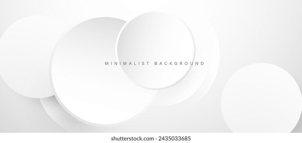 Fondo blanco minimalista abstracto con elementos circulares vector.