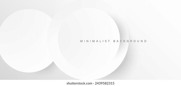 Abstract minimalist white background with circular elements vector