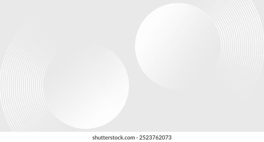 Abstract Minimalist White Circular Podium with soft Background and Circle Element for Product Display Simple