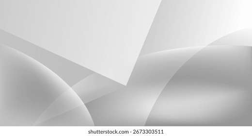 Abstractas minimalista blanco y gris gradiente forma futurista fondo plateado. Ilustración vectorial. Ilustración vectorial