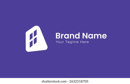 Vetor de design de logotipo de janela minimalista abstrato