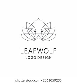 Abstract minimalist wolf head with line art, Technology Logo Design Inspiration