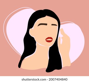 Abstract minimalist woman artwork for design. Vector illustration in boho style