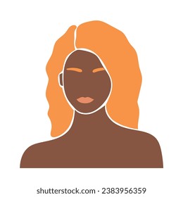 Abstract Minimalist Woman face Portrait Vector Illustration Boho Female Woman Person Minimalist Character Silhouette Art