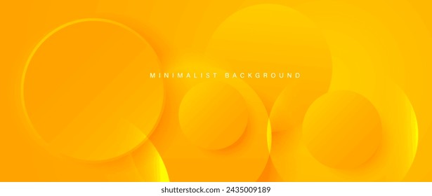 Abstract minimalist yellow background with circular elements vector.