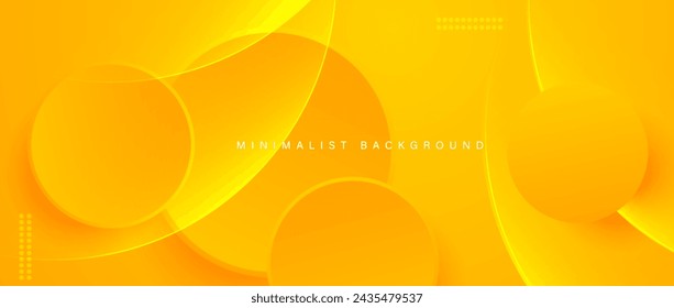 Fondo amarillo minimalista abstracto con elementos circulares vector.