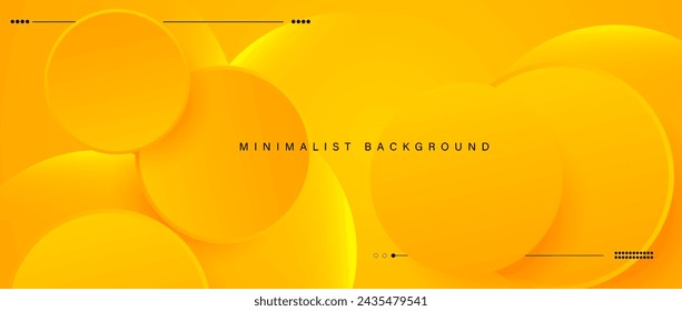 Fondo amarillo minimalista abstracto con elementos circulares vector.