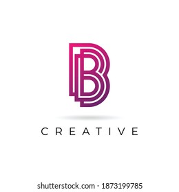 Resumen y elemento Vector de diseño de logotipo simple carta B minimalista.