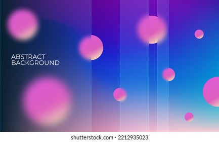 Abstract minimalistic background in creative glassmorphism style. Dark backdrop with 3d colorful gradient spheres