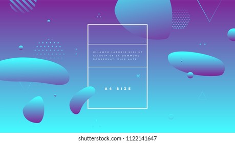 Abstract minimalistic background design with liquid dynamic fluid shapes. Vector illustration