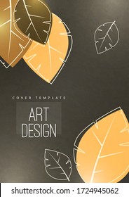Resumen de fondo minimalista con hojas y espacio para el texto. Afiche publicitario, volante, portada o banner web. Plantilla para la venta de diseño, descuentos, eco. Ilustración vectorial.