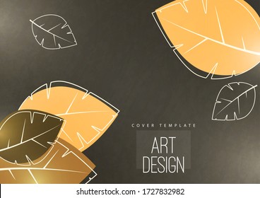 Resumen de fondo minimalista con hojas y espacio para el texto. Afiche publicitario, volante, portada o banner web. Plantilla para la venta de diseño, descuentos, eco. Ilustración vectorial.
