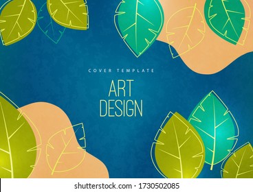 Resumen de fondo minimalista con hojas y espacio para el texto. Afiche publicitario, volante, portada o banner web. Plantilla para la venta de diseño, descuentos, eco. Ilustración vectorial.