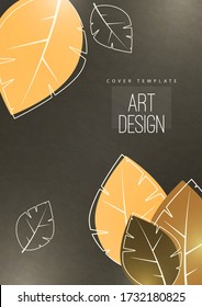 Abstrakter minimalistischer Hintergrund mit Blättern und Platz für Text. Werbeplakat, Flyer, Cover oder Web-Banner. Vorlage für den Verkauf von Design, Rabatte, Öko. Vector-Abbildung.