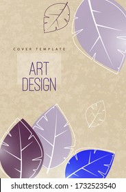 Abstract minimalistic background with leaves and space for text. Advertising poster, flyer, cover or web banner. Template for design sale, discounts, eco. Vector illustration.