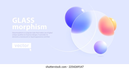 Abstract minimalistic background for presentation slide in glassmorphism style. Lilac colored 3d trendy and futuristic landing page template. Suitable for technology or business corporate homepage. - Shutterstock ID 2254269147