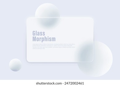 Abstract minimalistic background for a presentation slide in the style of glass morphism.