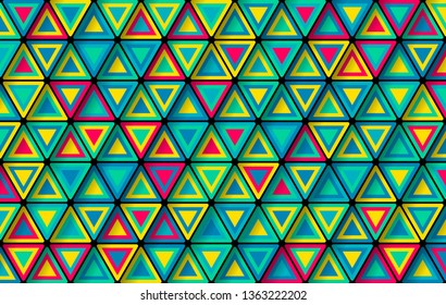 Abstract minimalistic background with triangles shapes. Modern geometric colorful mosaic pattern. Hipster triangular backdrop.