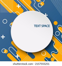 Abstract Minimalistic Background. Vector Banner Mockup Template Business. Circle Frame Color Border White Space Use For Text Advertising. 