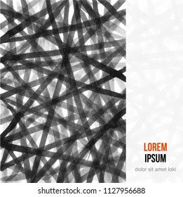 Abstract minimalistic black ink design template with place for your text.