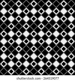 Abstract minimalistic black and white pattern, rhombus, monochrome, geometric