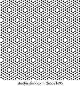 Abstract minimalistic black and white pattern hexagon