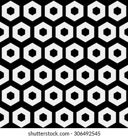 Abstract minimalistic black and white pattern hexagon, black and white, monochrome