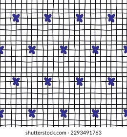 Resumen del patrón vectorial sin fisuras de células minimalistas y flores
