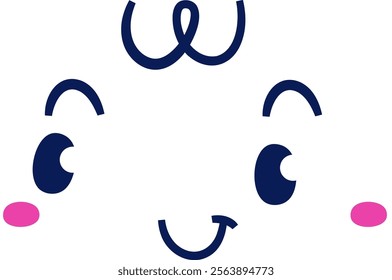 Abstract minimalistic childish face created using simple shapes. Vector Illustration.