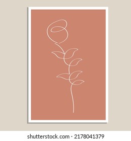 Abstract minimalistic continuous line drawing, creative vector design for wall decoration, postcard or cover design. line art