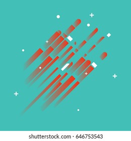 Abstract Minimalistic Design - Creative Concept - Modern Diagonal Abstract Turquoise Background with Gradient Geometric Elements. Red Diagonal Lines & Circles. Vector Illustration
