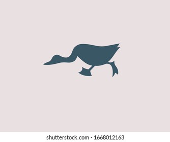 Abstract minimalistic duck bird logo silhouette of your company
